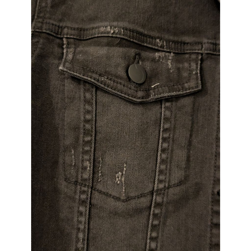Women's Joe's Jeans Black Distressed Denim Lightweight Jacket M - Picture 2 of 11